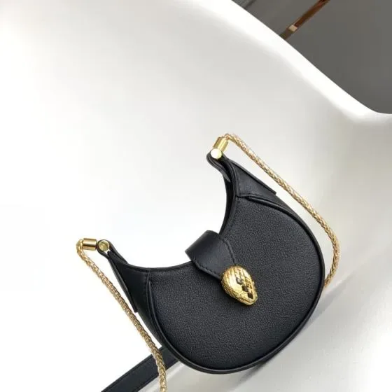 Bvlgari Serpenti Ellipse Mini Bag Black Hobo