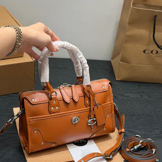Coach Millie Satchel White Top Handle