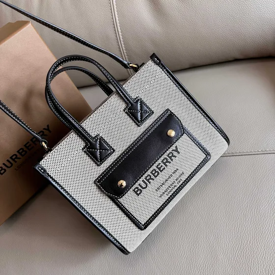 Burberry Mini Freya Tote Beige/Nero Borsa tote