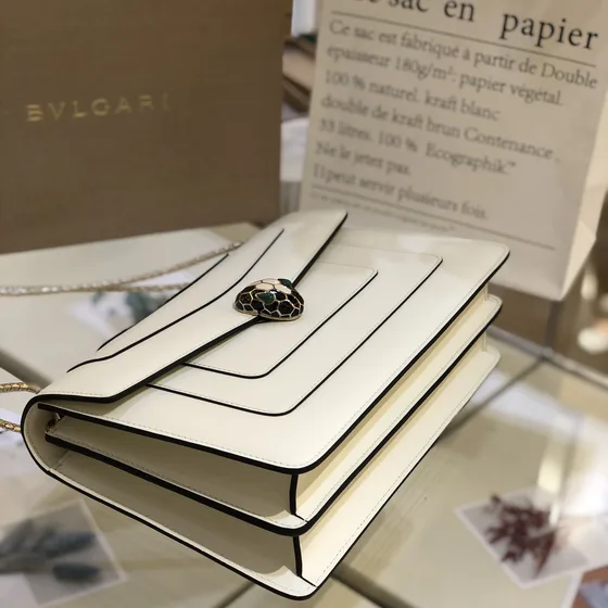 Bvlgari Serpenti Forever Hvid Skuldertaske