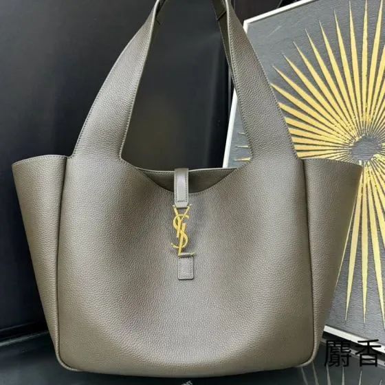 YSL Le 5 7 Bea Tote Bag Greyish Taupe Hobo