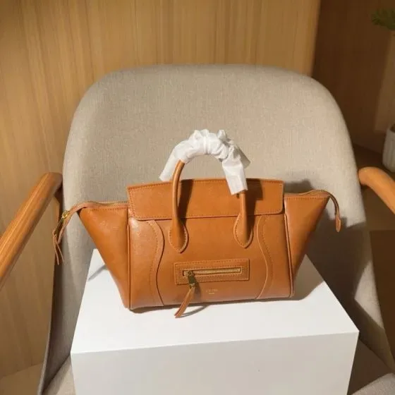 Celine Luggage Bag Tan Top Handle