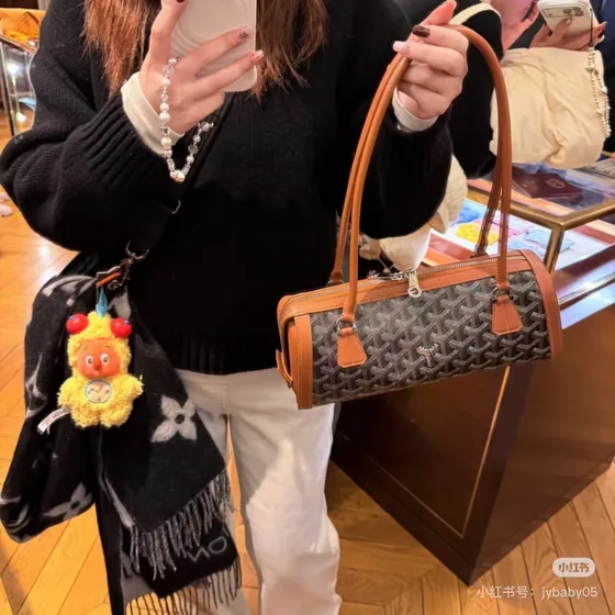 Goyard Saint Martin Bag Sort And Brun Skulderveske