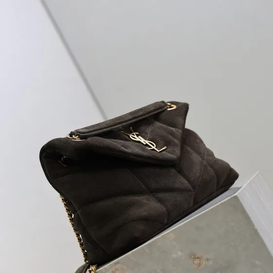 YSL Loulou Puffer Svart Axelväska