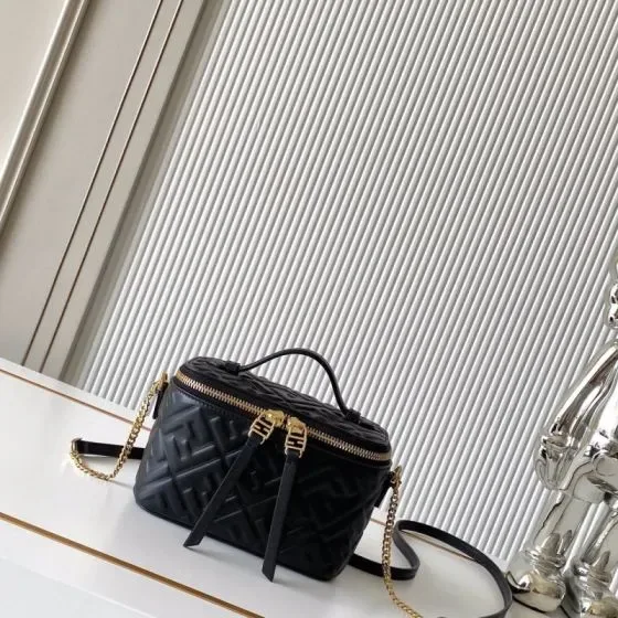 Fendi Baguette Mini Vanity Case Black Crossbody