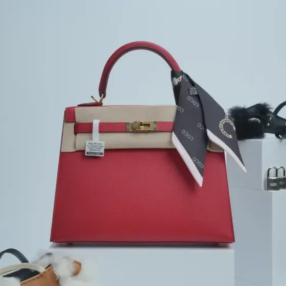 Hermes Kelly Red Top Handle