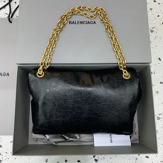 Balenciaga Monaco Medium Chain Bag Black Shoulder Bag
