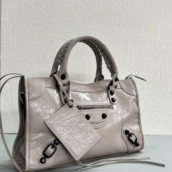 Balenciaga Le City Small Top Handle Bag Light Gray Top Handle