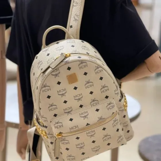 MCM Stark Backpack Beige Backpack