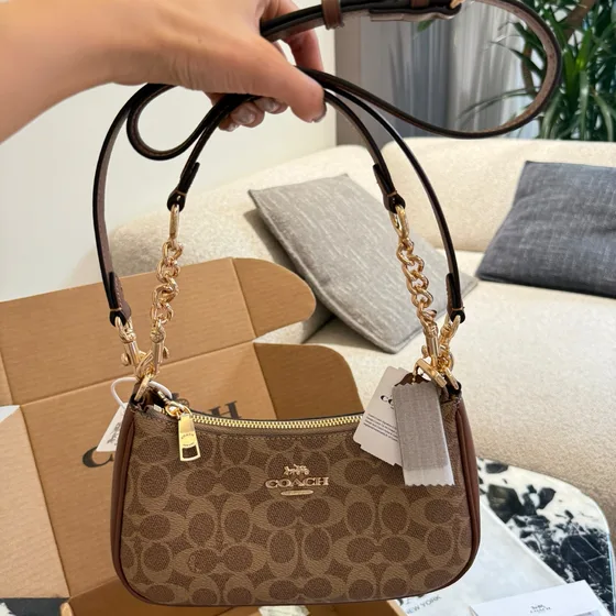Coach Teri Schoudertas Beige Schoudertas