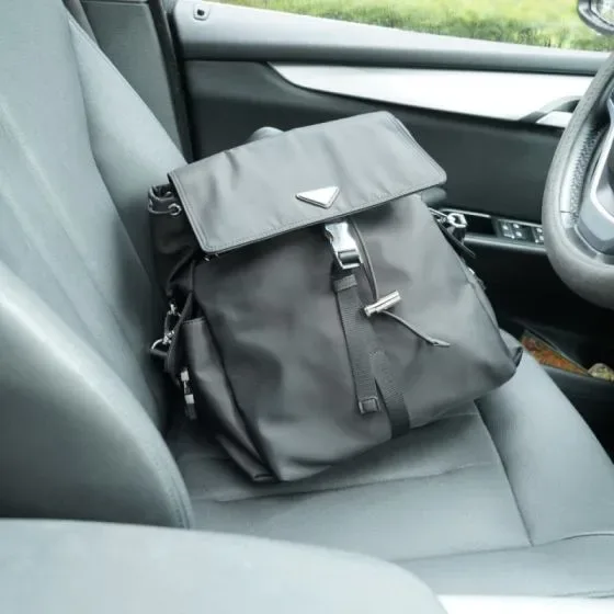 Prada Re-Nylon Medium Backpack Black Backpack
