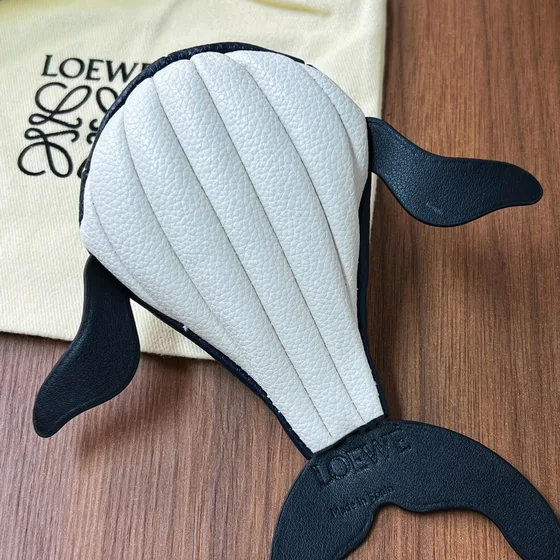 Loewe Elephant Charm Pouch Navy Blue Pouch