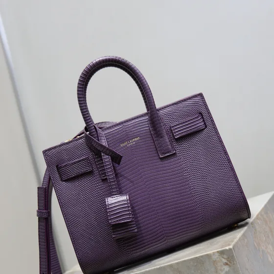 YSL Sac De Jour Purple Top Handle