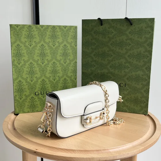 Gucci Gucci Horsebit 1955 Small Skulderveske Hvit Skulderveske