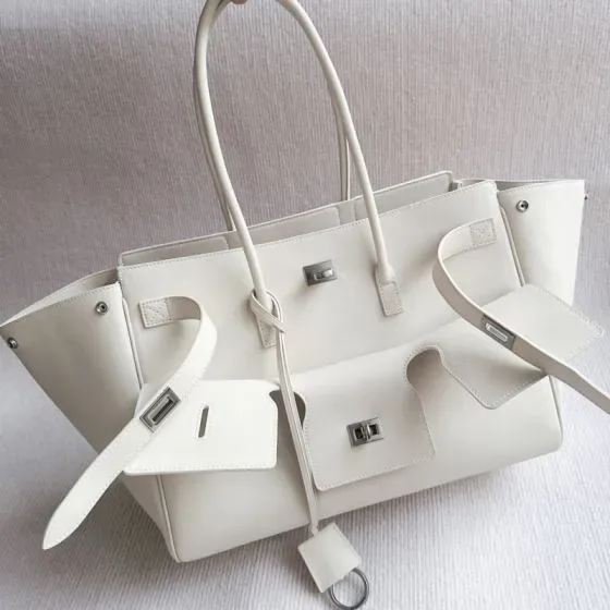 Balenciaga Bel Air Carry All Bag White Top Handle