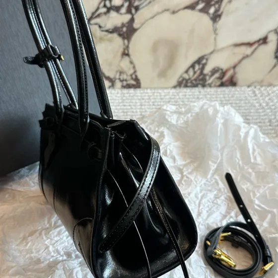 Prada Small Läder Top-Handle Bag Svart Topphandtag
