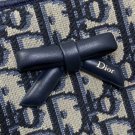 Dior Dior Oblique Tote Navy Blue Beige Tote Bag