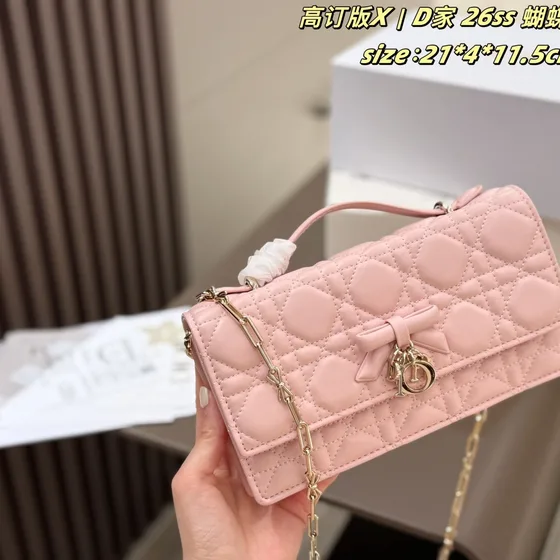 Dior Miss Dior Top Handle Chain Bag 26Ss Pink 21*4*11.5cm Top Handle