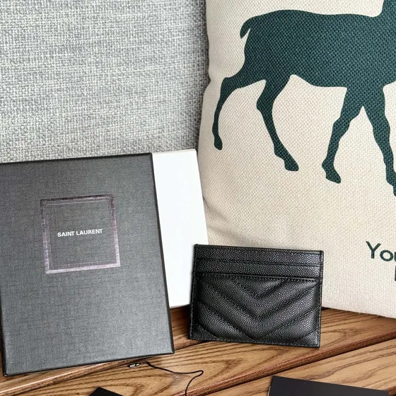 YSL Cassandre Matelassé Card Holder أسود Card Holder