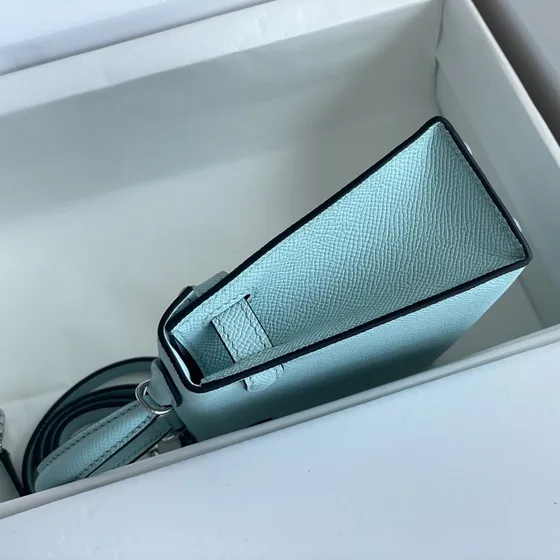 Hermes Mini Kelly Ii Light Azul Alça superior