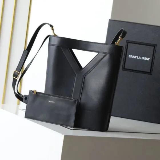 YSL Y Cut-Out Tote Bag Black Tote Bag
