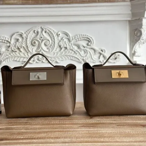 Hermes 24 24 Mini Etoupe Top Handle