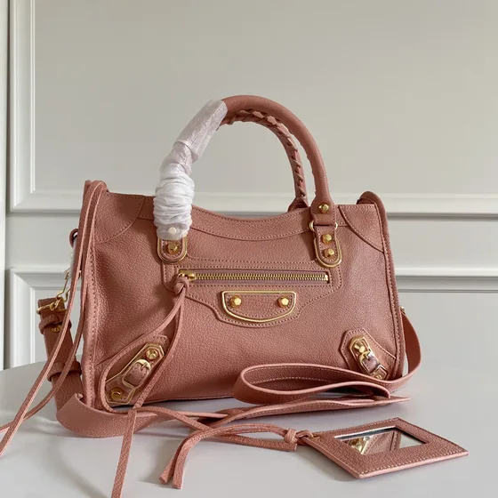 Balenciaga City Metallic Edge Nude Pink Top Handle