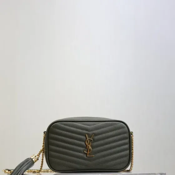 YSL Lou Mini Camera Bag Dark Green Crossbody