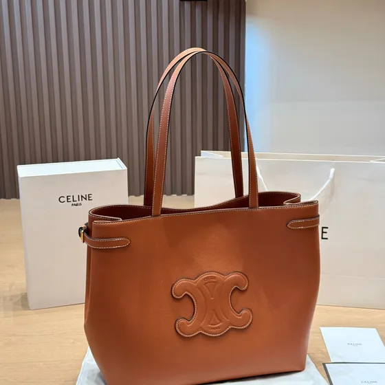 Celine Triomphe Cabas Tan Tote Bag