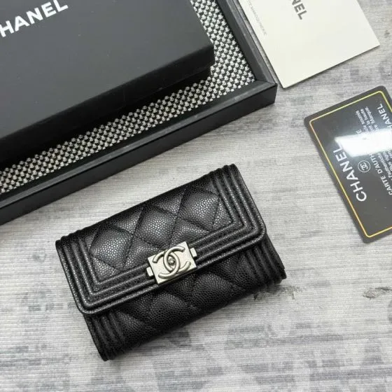 Chanel Boy Black Card Holder