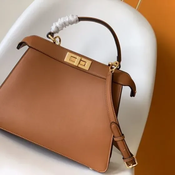 Fendi Peekaboo Iseeu Small Caramel Brown Top Handle