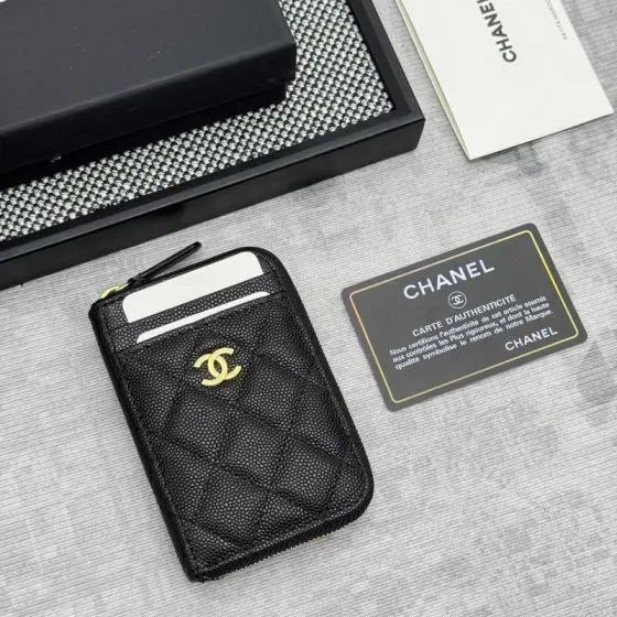 Chanel Classic Zipped Card Holder Black Card Holder
