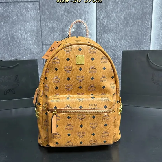 MCM Stark Backpack Powder وردي 30*37cm Backpack