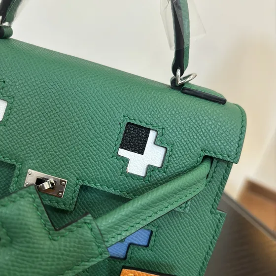 Hermes Kelly Doll Picto أخضر Top Handle