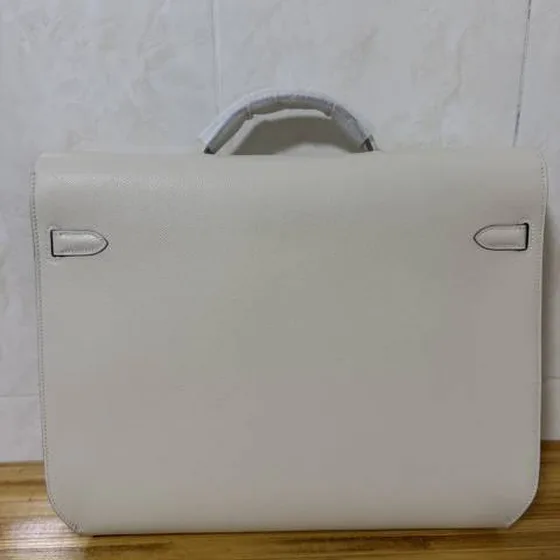Hermes Kelly Depeches Blanc 36x29x5cm business