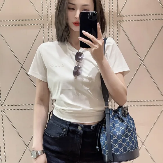 Gucci Gg Denim Hinkväska Blå Crossbody