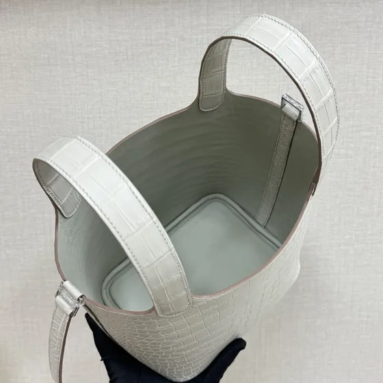 Hermes Picotin Lock Blanco Asa superior