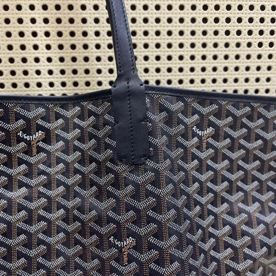 Goyard Saint Louis Gm สีดำ Tote Bag