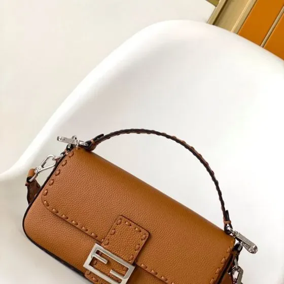 Fendi Baguette Selleria Brown Top Handle