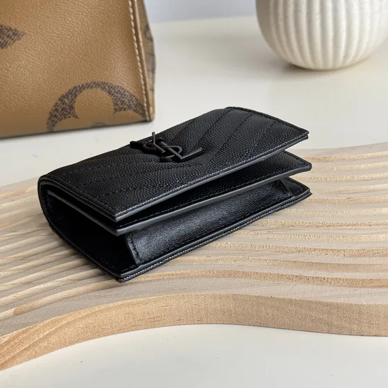 YSL Cassandre Matelassé Card Case Hitam Card Holder