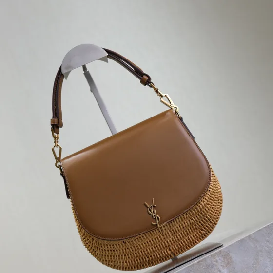 YSL Saint Laurent Rafia Shoulder Bag สีน้ำตาล Shoulder Bag