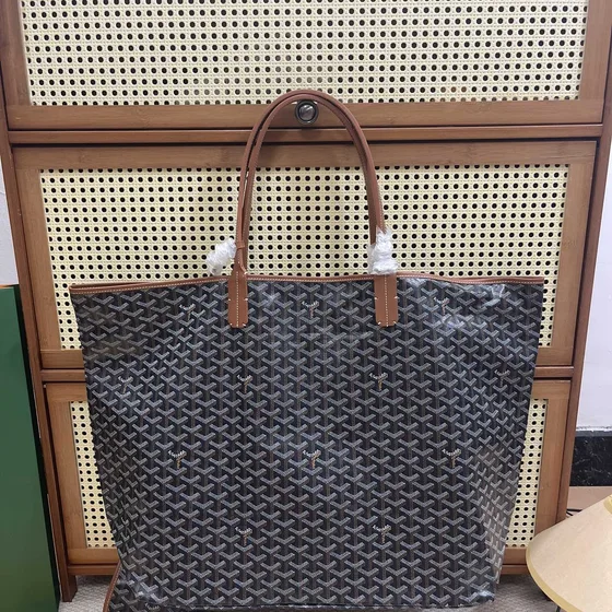 Goyard Saint Louis Gm Black Brown Tote Bag