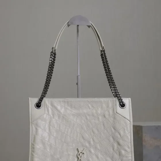 YSL Niki Shopping Tote White Tote Bag