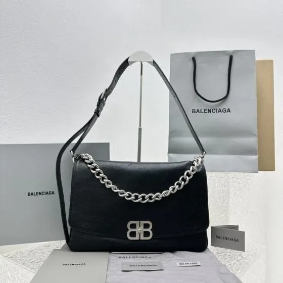 Balenciaga Bb Soft Flap Bag Black Shoulder Bag