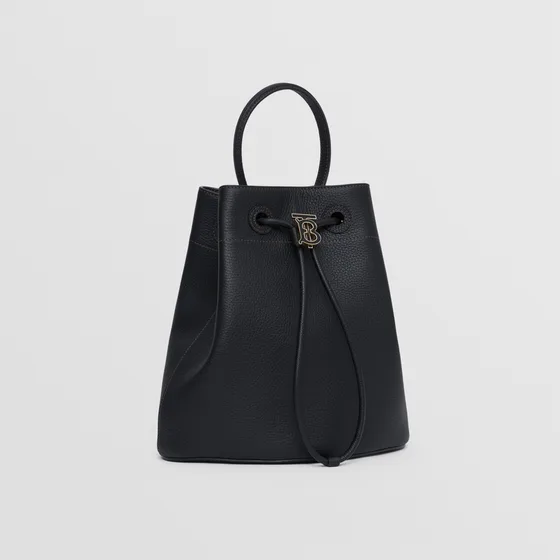 Burberry Tb Drawstring Bucket Bag Black Top Handle