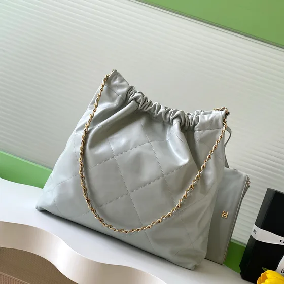 Chanel 22 Bag Light Gray Shoulder Bag