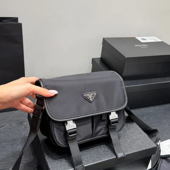 Prada Re-Nylon Small Shoulder Bag With Pouch Black Crossbody