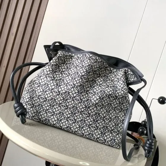 Loewe Flamenco Clutch Gray Black Clutch