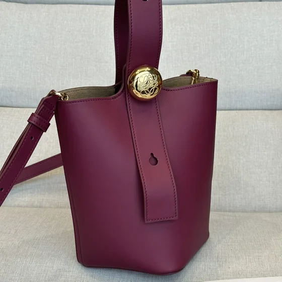 Loewe Mini Pebble Hinkväska Burgund Crossbody