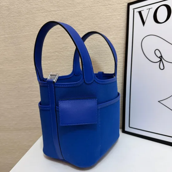 Hermes Cargo Picotin Lock Royal Blå Tophåndtag